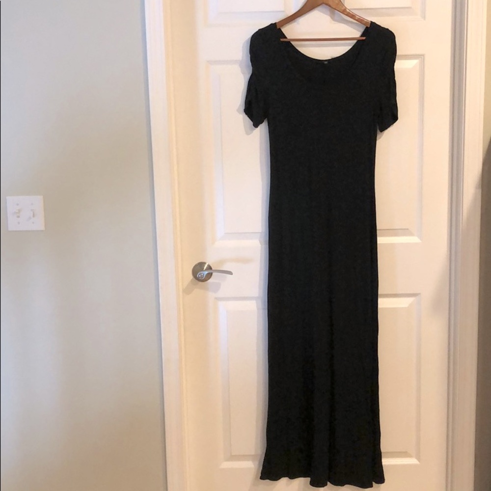 Floor length black dress